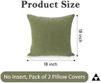 JoraLion Chenille Lumbar Pillow Covers 18x18 inch Olive Sage Green - Image 3