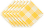Buffalo Plaid Table Napkins Set of 50 Checkered Cloth Napkins 17x17 inch Washable Dinner Gingham Pattern Napkins Soft Napkins for Wedding Party Dining Banquet(Yellow and White) - Image 4