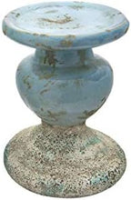 Creative Co-Op Large Distressed Blue Terracotta Pillar Candle Holder - Image 7