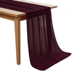 MDS Pack of 15 | Burgundy | 10ft Chiffon Table Runner 29x120 Inches Long Romantic Rustic Sheer Gauze Runner for Wedding Bridal Shower Birthday Banquets Engagement Spring Easter Boho Decorations by MDS