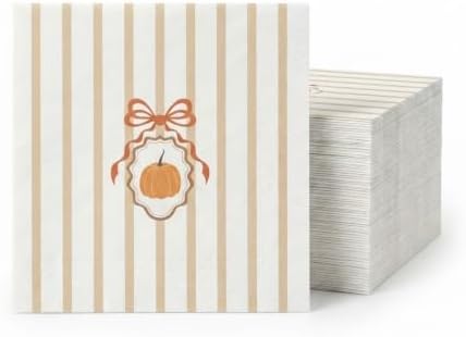 Thanksgiving Cameo Cocktail Napkins Printed Airlaid Linen-Feel Disposable Hand Towels for Thanksgiving Fall Holiday Party Buffet & Dinner(80Pack) by Unknown