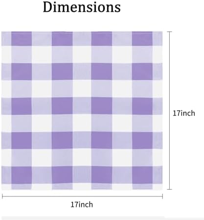 Cupuamon Buffalo Plaid Table Napkins Set of 100, 17x17 inch, Lavender and White, Polycotton Blend, Plaid Pattern - Image 2