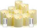 Eebuss Flameless Candles with Remote Timer, Battery Operated Realistic Flickering LED Candles, 9 Packs Fake Candles for Home Decor (D3 x H 3" 4" 5" 6" 7") (Ivory) by Eebuss