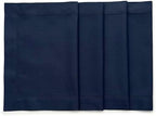 Solino Home Cotton Linen Placemats Navy Hemstitch, 14 x 19 in, Set of 4 by SolinoHome