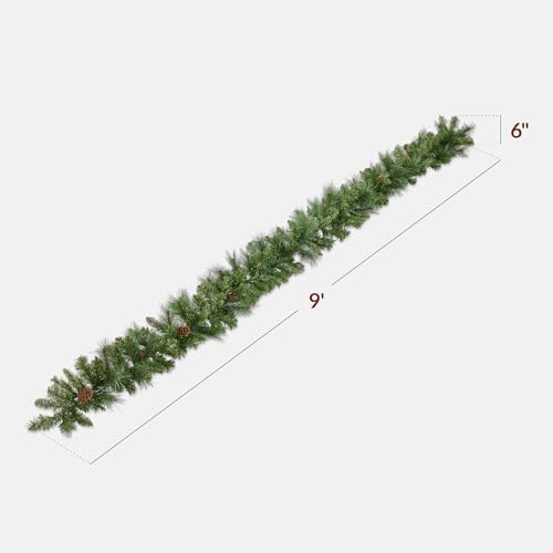 Best Choice Products 9ft Pre-Lit Christmas Garland Holiday Décor for Stairs, Mantel, w/Pine Cones, 2-in-1 White & Multi LED Lights - Image 2