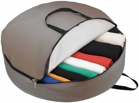 Ombre Abstract Round Storage Bag 36 Inch, Gradient Gray Brown Clothes Storage Container with Handles Heavy Duty Organizer for Comforter, Bedding & Holiday Wreaths by Unknown