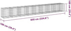 vidaXL Gabion Basket with Cover - Galvanized Iron - 334.6"x39.4"x39.4" - Tool-Free Assembly - Versatile Outdoor Use - Sturdy and Weather- Structure - Image 3