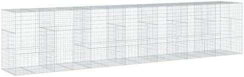 vidaXL Gabion Basket with Cover 275.6"x39.4"x59.1" Galvanized Iron by vidaXL