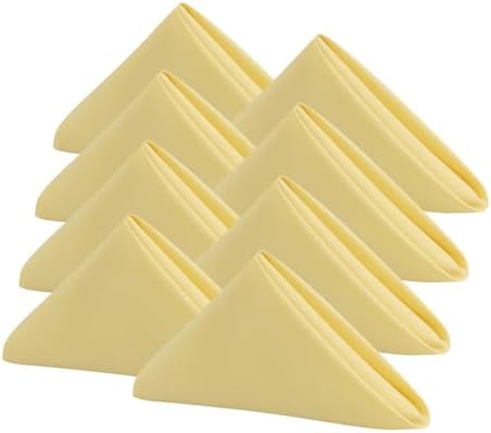 Cloth Napkins Set of 50,Washable,Soft,Wrinkless (Pale Yellow) by KOFFOTA