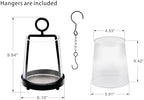 6" Wide Modern Farmhouse Metal Hurricane Candle Holder with Handmade Sturdy Glass Sleeve in Black for Pillar Candle & Plants, Glass Hurricane Lantern, Industrial, Minimalistic - Image 2