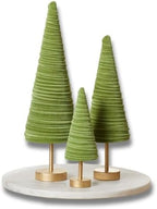 Pedestal Fern Velvet Trees Set of 3, Valentine Tree, Modern Mantel Decor, Holiday Centerpiece Handcrafted, Earthy Cozy Home Gift for, Farmhouse Shelf Sitter (Fern) by YourHeartsContent