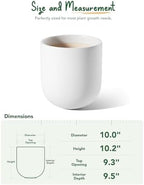 LE TAUCI 10 Inch Plant Pot, Ceramic Pots for Plants, White - Image 6