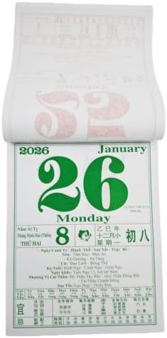 2027 Vietnamese Daily Calendar, Zodiac Goat Feng Shui Hanging Daily Wall Calendar, Spring Festival Lunar New Year Mounted Calendar for Year of The Goat Asian Lịch Việt Nam - Image 5