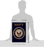 Navy Burlap Garden Flag - Set Wall Holder Armed Forces USN Seabee United State American Military Veteran Retire Official - House Decoration Banner Small Yard Gift Double-Sided Made In USA 13 X 18.5 - Image 2