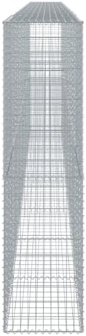 vidaXL Gabion Basket with Cover 315"x19.7"x78.7" Galvanized Iron - Image 6