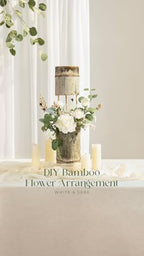 Ling's moment White Artificial Wedding Flowers Combo, Ivory & Sage, Grand - Image 4