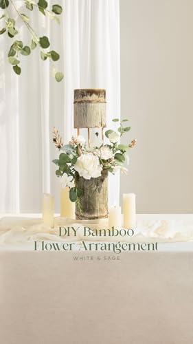 Ling's moment White Artificial Wedding Flowers Combo, Ivory & Sage, Grand - Image 4