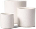 LE TAUCI 10+8+6 Inch Ceramic Pots for Plants, Indoor Planters with Drainage Hole and Plug, Modern Cylinder Flower Pots Set of 3 for Living Room and Bedroom, Glossy, Linen Birch by LETAUCI