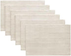 ZeeMart Linen Checked Farmhouse Placemats Set of 6, Ivory 13x19in - Image 7
