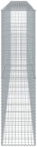 vidaXL Gabion Basket with Cover 236.2"x19.7"x78.7" Galvanized Iron - Image 6
