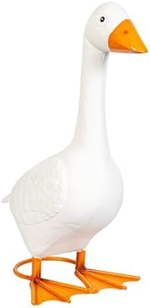 Evergreen 11.75" H Georgie the Goose, Indoor or Outdoor Decorative Metal Statue Figurine for Table, Garden, Patio, Entryway Accent Home Decor Animal Statue by EvergreenGarden