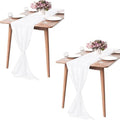 Pufogu 5 Pack 10Ft White Chiffon Table Runner Sheer 29x120 Inch by Pufogu