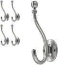 AVICCI 5 Pack Coat Hooks Brushed Nickel Coat Hook,Heavy Duty Hooks Decorative Wall Hooks for Bathroom Bedroom Kitchen Towel Robe Clothes Cabinet Closet Bathroom Hardware by Home