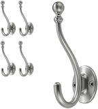 AVICCI 5 Pack Coat Hooks Brushed Nickel Coat Hook,Heavy Duty Hooks Decorative Wall Hooks for Bathroom Bedroom Kitchen Towel Robe Clothes Cabinet Closet Bathroom Hardware by Home