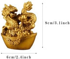 Brass Dragon Statues Chinese Feng Shui Zodiac Statue Small Lucky Figurine Animal Sculpture Ornament for Home Office Decor (Dragon) - Image 2