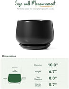 LE TAUCI Ceramic Planter, 10 Inch, Large Plant Pot, Indoor Plant Pot, Black - Image 6