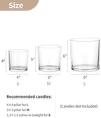 NUPTIO Thick Glass Hurricane Pillar Candle Holders, Set of 3 - Image 3