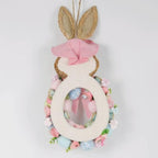 Ansuma 21" Easter Bunny Wreath – Bunny Shape Spring Wreath with Colorful Flowers Greenary and Egg Decorations, Front Door Easter Decor, Spring Wreaths for Home and Porch (Pink) - Image 4