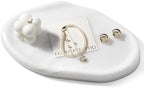 Koville Luxurious White Marble Vanity Tray, Cloud Shape Serving Stone Key Tray for Home Decor, 10" x 7" Marble Storage Trays for Bathroom, Stone Plate Holder for Perfume, Candle and Jewelry by Koville