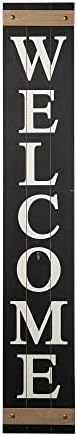 Glitzhome 5ft H Wooden Welcome Sign with 4 Interchangeable Wreaths - Spring/Patriotic/Fall/Christmas Floral Wreaths, Farmhouse Hang/Lean Wall Decor for Front Door, Porch, Yard - Solid Wood, Style3 - Image 5