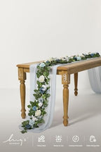 Ling's moment 5 FT Dusty Blue Artificial Flower Garland - Image 2