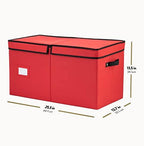 ZOBER Christmas Ornament Storage Box - Stores 128 3" Ornaments with Individual Trays - Tear Proof 600D Oxford Fabric - ornament organizer storage box, Durable Christmas Containers Holder - Red - Image 6