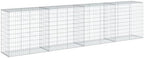 vidaXL Gabion Basket/Cage with Cover - Galvanized Iron - 157.5"x19.7"x39.4" for Outdoor Landscaping, Retaining Walls, Privacy Screens, and Garden Features - Easy Tool-Free Assembly - Image 6