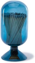 Skeem Azura Match Cloche – Blue Apothecary Glass, Silver-Tipped Matches – Perfect Gift & Elegant Candle Lighting Essential by Skeem