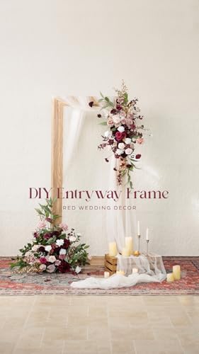 Ling's moment Red Burgundy Artificial Dahlias, Wedding Flowers, 25 pcs - Image 6