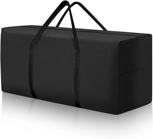 177 Gallon Outdoor Cushion Storage Bag 68 inch Extra Large Patio Furniture Cushion Storage Bag Waterproof Garden Cushion Storage Covers with Zipper and Handles Black (1 Pack, 68"L x 30"W x 20"H) by Uthem