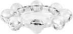 Candle Holder, Crystal Bubble Round Pillar Candlestick Plate Stand for Table Centerpieces, Candle Dish for Home Decor, Modern Decorative, Party, Wedding (Clear) by Marvala