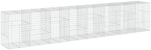 vidaXL Gabion Basket with Cover 315"x39.4"x59.1" Galvanized Iron - Image 7