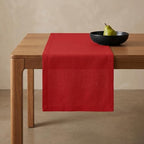 Solino Home 100% Pure Linen Table Runner Red Extra Long, Fete 14 x 132 in by SolinoHome
