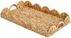 StorageWorks Wicker Scalloped Edge Serving Tray, Scalloped Rattan Tray by StorageWorks
