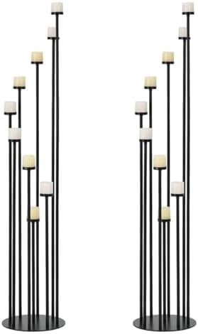 Black Floor Candelabra Centerpiece,Metal Candle Holders for Halloween Decor by WeddingPartyDecoration