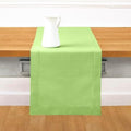 Solino Home Cotton Linen Dining Table Runner Green Hemstitch, 14 x 120 in by SolinoHome