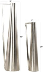 Deco 79 Metal Decorative Vase Centerpiece Vases with Handles, Set of 2 Flower Vases for Home Decoration 17", 22"H, Silver - Image 6