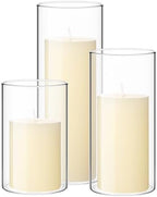 Shihanee 3 Pillar Candle and Holder, M, Ivory White by Shihanee