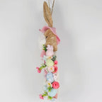Ansuma 21" Easter Bunny Wreath – Bunny Shape Spring Wreath with Colorful Flowers Greenary and Egg Decorations, Front Door Easter Decor, Spring Wreaths for Home and Porch (Pink) - Image 3
