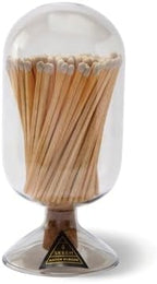 Skeem Glass Match Cloche with Striker - Smoke - Includes 120 Small Match Sticks - Perfect Fireplace Decor, Decorative Matches for Candles by Skeem